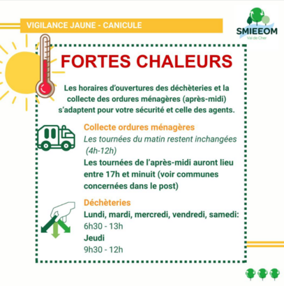 FORTES CHALEURS aménagement des horaires